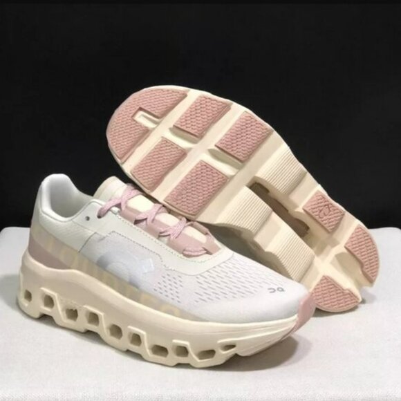 On Running Women's Shoes in Cream and Pink - Picture 7 of 7